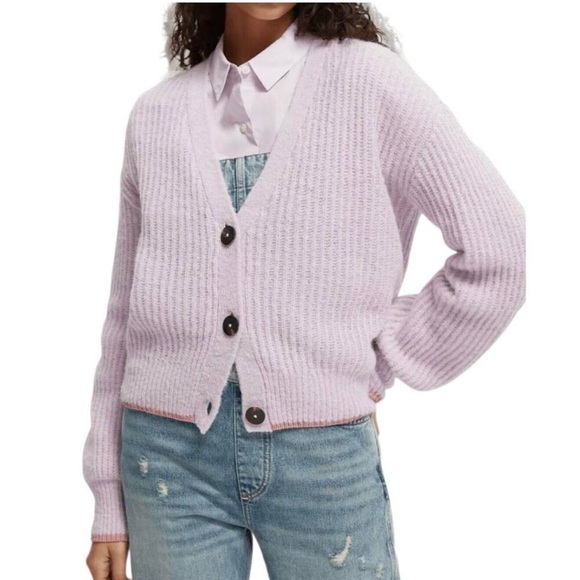 Scotch & Soda Light Purple Cardigan Sweater